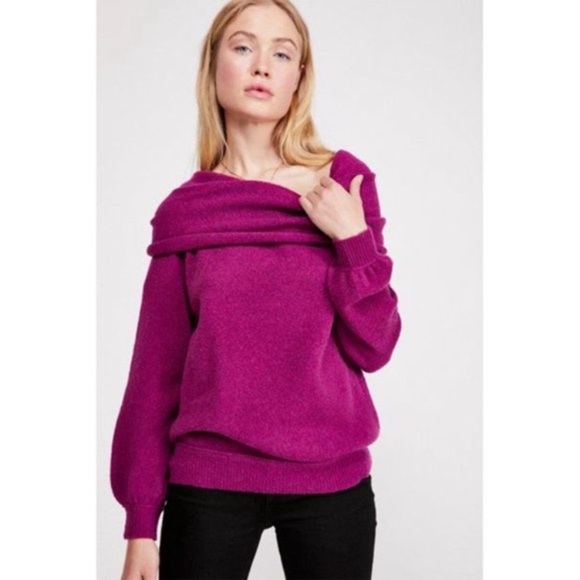 FREE PEOPLE echo beach off the shoulder sweater - Picture 1 of 4